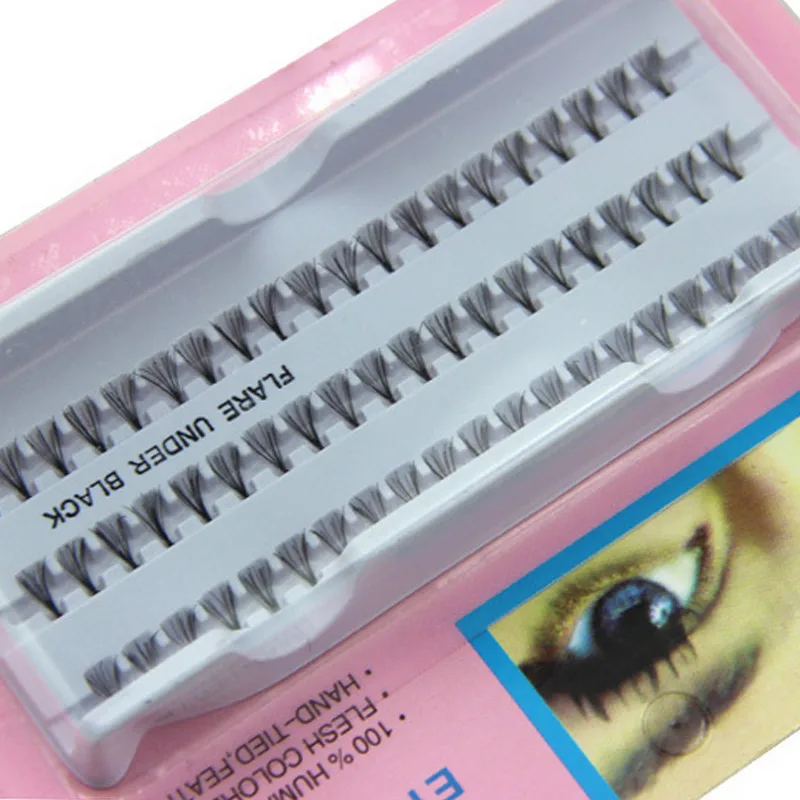 

60 Stand Individual False Fake Eyelashes Corner Flare Cluster Lashes Beauty Tools KG66