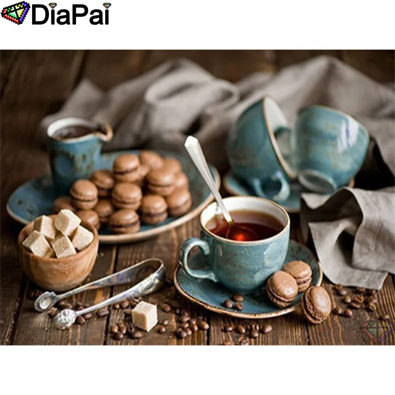 

DIAPAI 100% Full Square/Round Drill 5D DIY Diamond Painting "Coffee cup" Diamond Embroidery Cross Stitch 3D Decor A21034