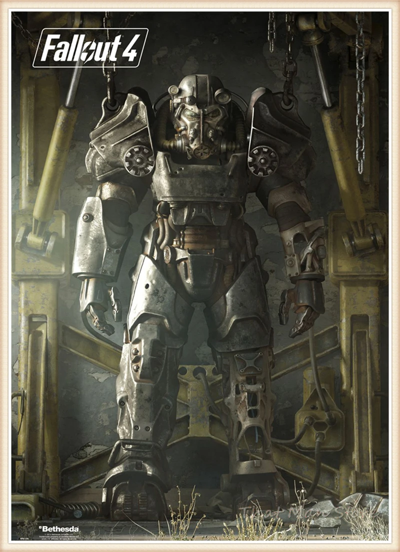 Fallout 3 4 игры белый картон плакат домашний интерьер украшения рисунок core наклейки на стену 42*30 см