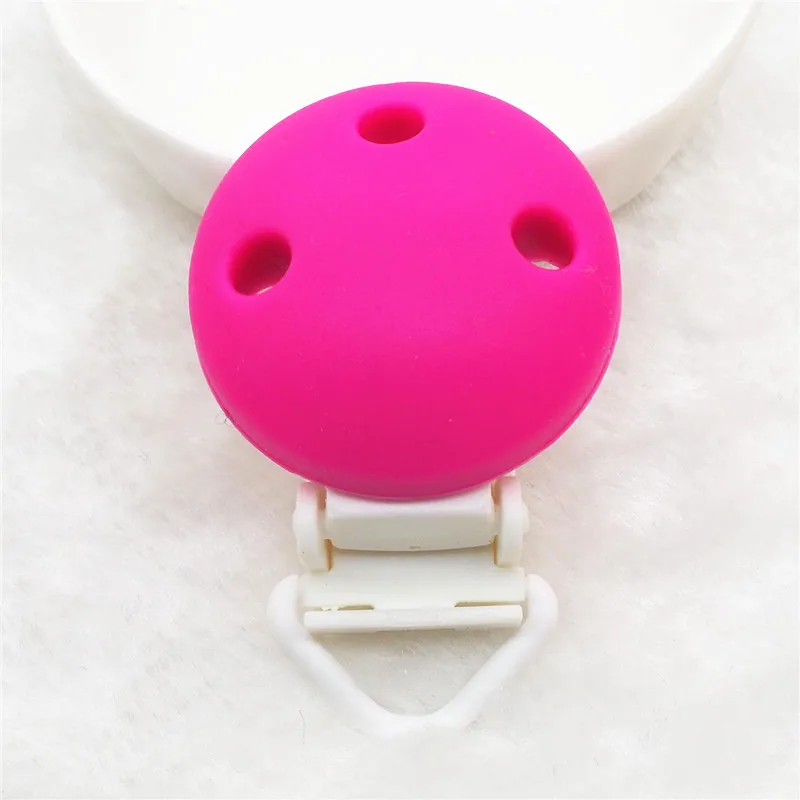 Fuchsia Chengkai 50 шт. пластиковая Силиконовая Круглая Прорезыватель зажимы DIY детское кольцо для соски пустышки зубные кольца для детей ювелирные изделия сенсорные игрушки зажимы - Цвет: Fuchsia
