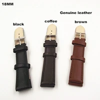 wholesale 100pcs lot high quality 18mm watch band genuine leather watch strap brown coffee black color 3 color available