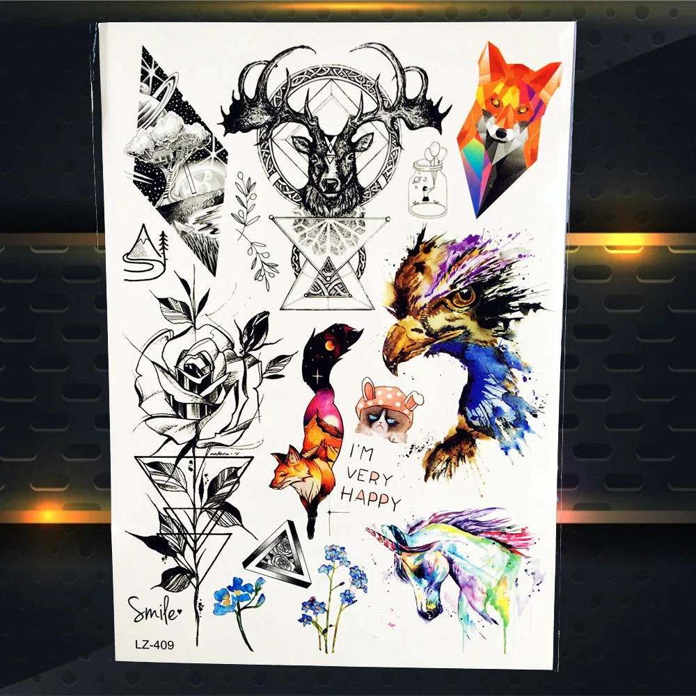 Алмазная Геометрическая треугольная вспышка тату стикер водонепроницаемый
