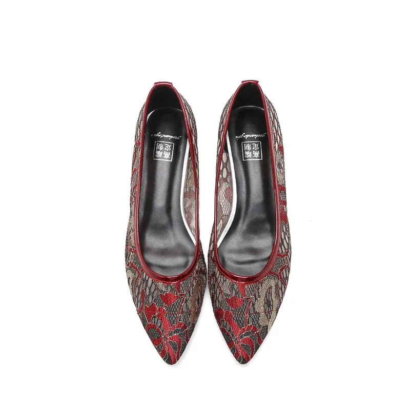 

ZVQ Woman Shoes Summer New Concise Mesh Genuine Leather Woman Flats Outside Comfortable Low Heels slip-on Embroider Ladies Shoes
