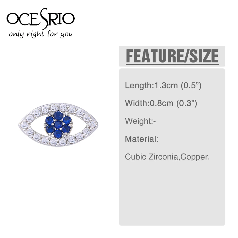 OCESRIO турецкий милый сглаза серьги гвоздики для женщин Серебряный Синий