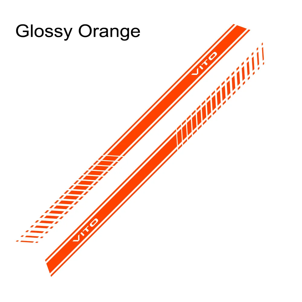 Glossy Orange 2 шт., автомобильные наклейки в полоску, виниловые Авто стильные графические наклейки, стильные автомобильные аксессуары для Mercedes Benz Vito V Class W447 V260 - Color Name: Glossy Orange