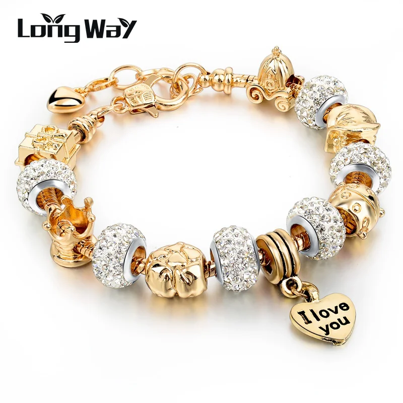 Браслеты LongWay с хрустальными бусинами для женщин очаровательные браслеты дружбы