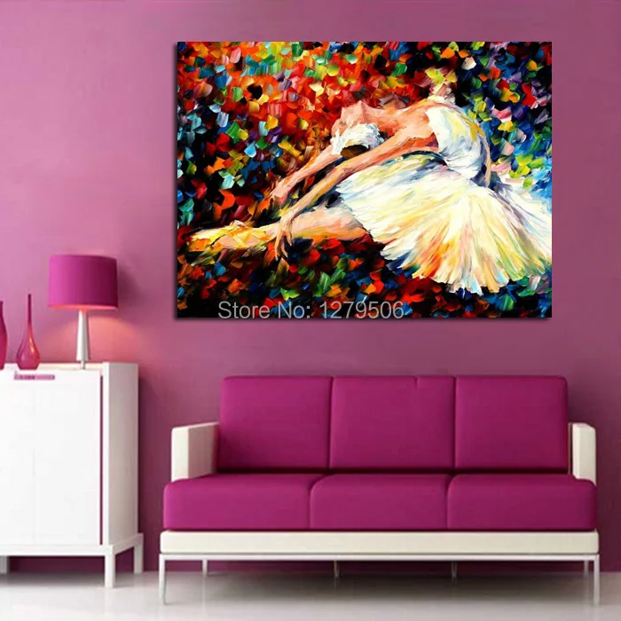 

100%handpainted Oil painting On Canvas Ballet Girl Wall Pictures Paintings High Quality Canvas Wall Art Knife Home Dector