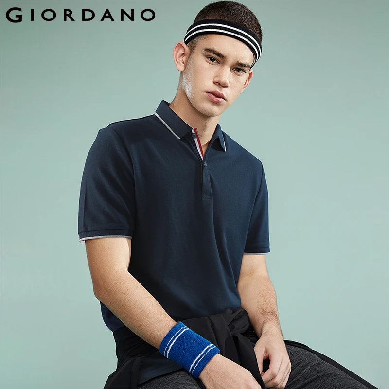 Giordano Футболка Polo slim fit с боковыми разрезами на талии выполнена в нескольких