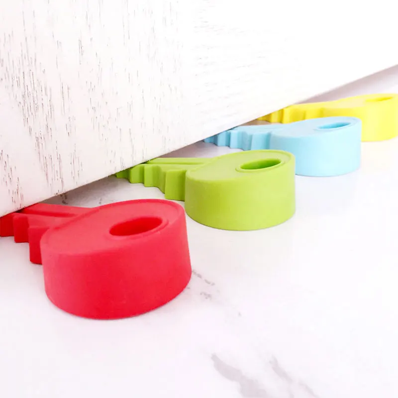Llave de puerta a prueba de viento para ni&ntilde;os, tarjeta de puerta de seguridad antipellizco, de silicona, Color caramelo creativo, 1 ud.-3