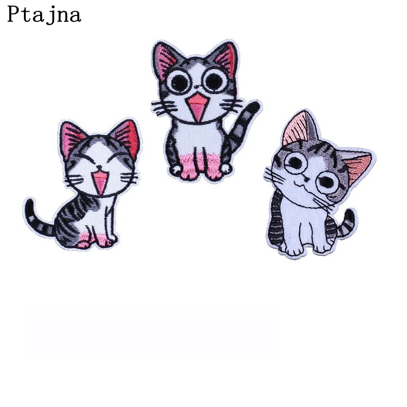 Prajna нашивка на руку с котом мультяшная швейные значки вышивка наклейки одежду