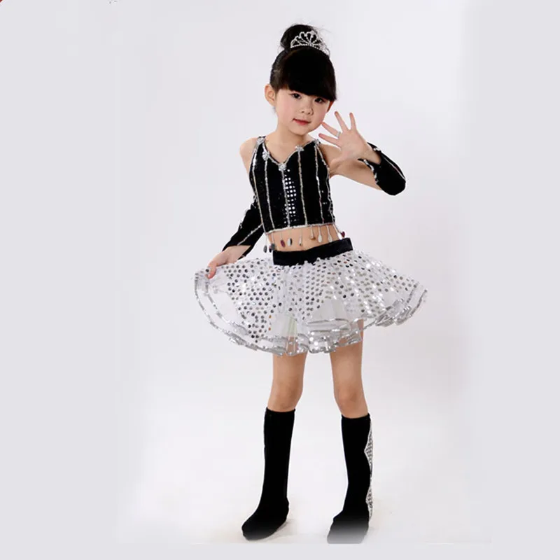 Детский современный танцевальный костюм для джаза платье принцессы шоу Детская