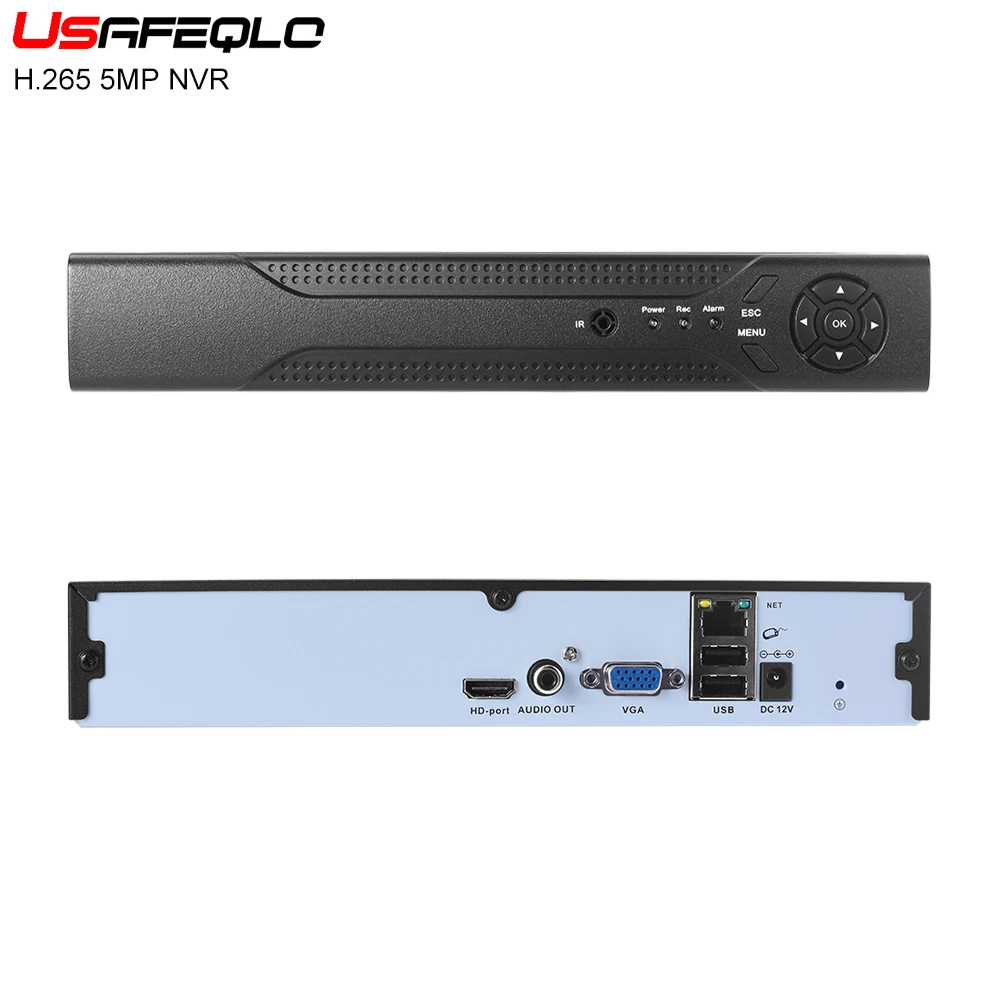 USAFEQLO Новый H.265 5MP 8CH/16CH 1 SATA HDD порты NVR XMEYE ONVIF P2P Обнаружение движения HDMI VGA CCTV видео