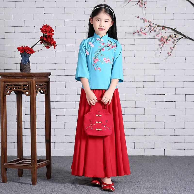 

Children's Chinese Miss Girl Costume The Republic of China Princess Dress Children Clothing Costume Hanfu Ancient Chinese