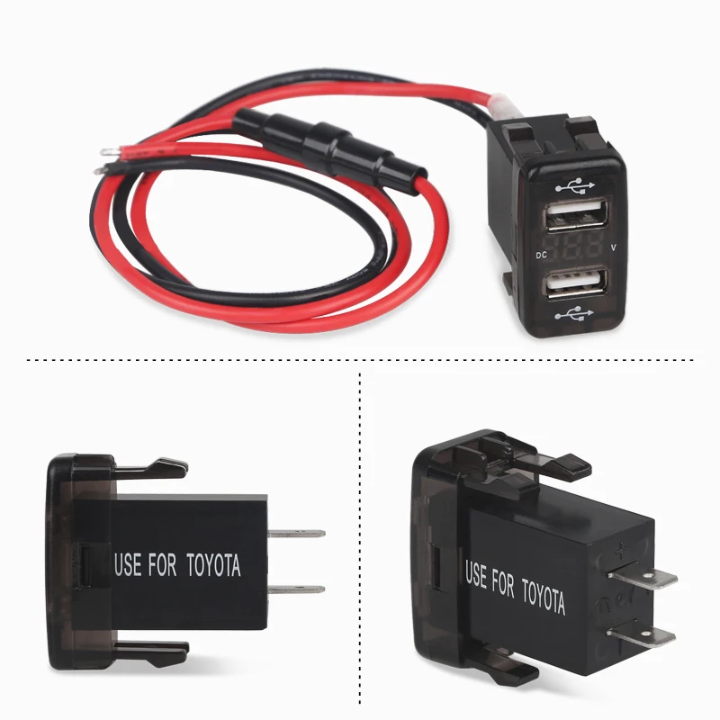 Автомобильное зарядное устройство WATERWICH 5V 2.1A с двумя USB для телефона 12V