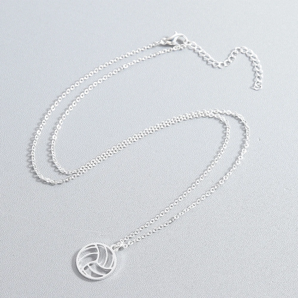 Простой стиль волейбольная Подвеска Ожерелье 45 см о цепь из нержавеющей стали