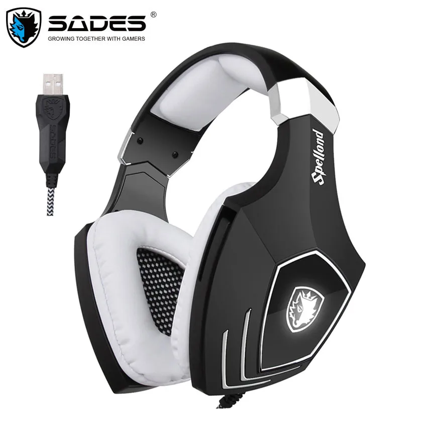 SADES A60S/OMG USB Игровые наушники для компьютера ноутбука ПК геймера бас игровая