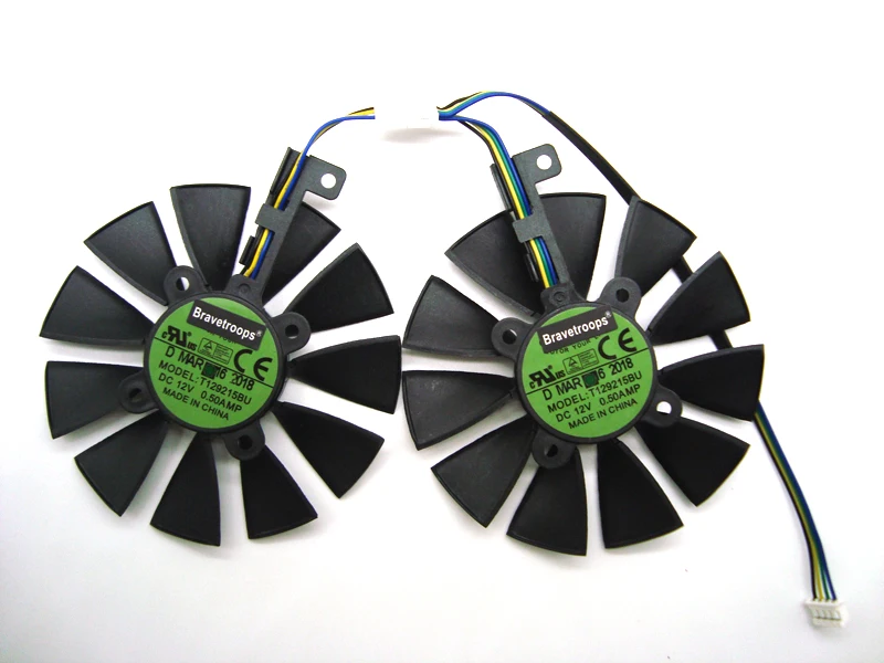 Free Shipping 87MM Cooler Fan For ASUS GTX1060 1070 Ti RX 470 570 580 Graphics Card Everflow T129215BU 28mm Cooling Fans |