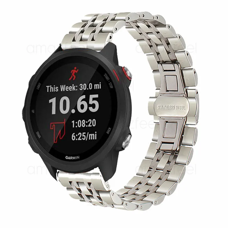 Ремешок для часов Garmin Forerunner 245 металлический ремешок из нержавеющей стали Garmin vivoactive 3 Forerunner 645 245 м браслет 20 мм