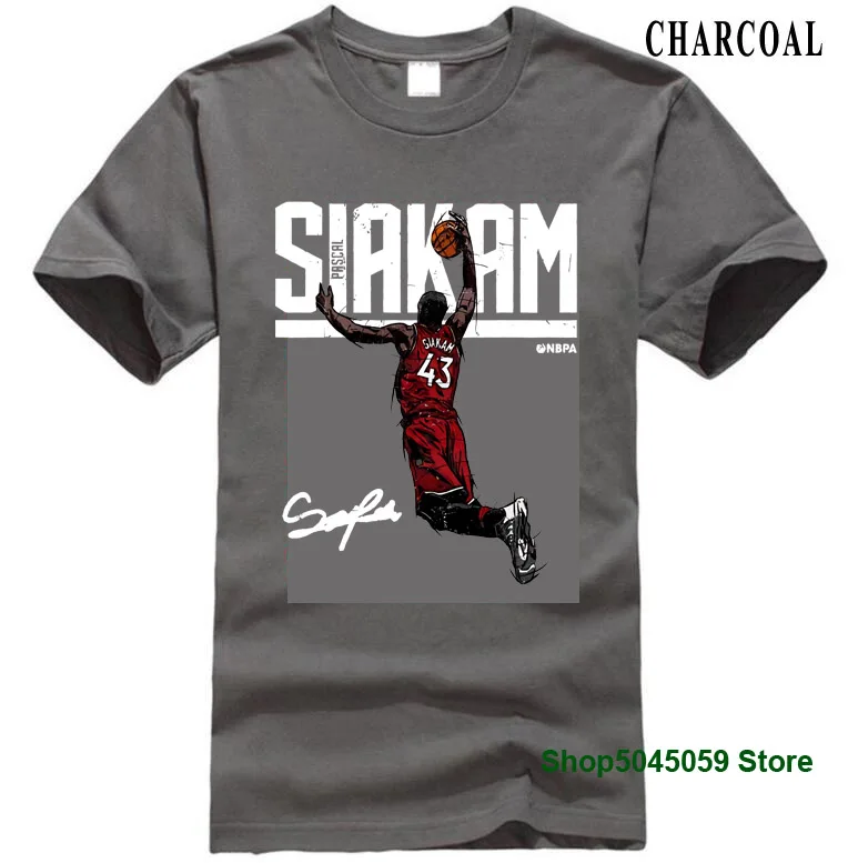charcoal Pascal Siakam Футболка-Toronto Basketballer Мужская одежда-Pascal Siakam Hyper хлопковые футболки с коротким рукавом мужская одежда - Цвет: charcoal
