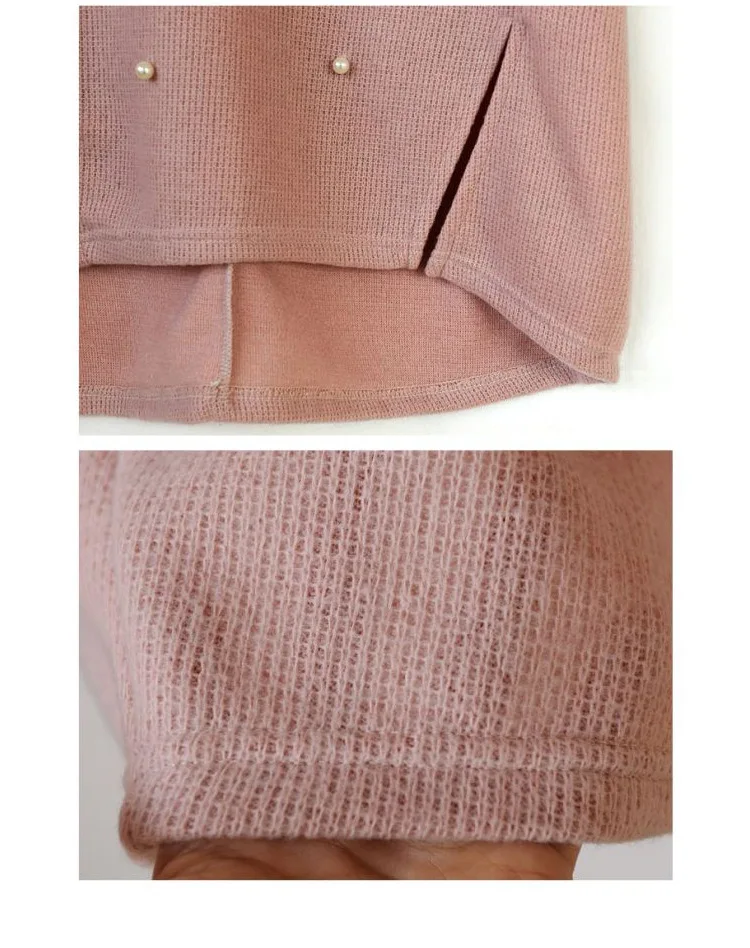 Oversize 4xl Loose Cashmere Sweater Plus Size Women Knitted Pullover Long Sweaters Beading Pearl Coat Autumn Winter Pull Femme | Женская