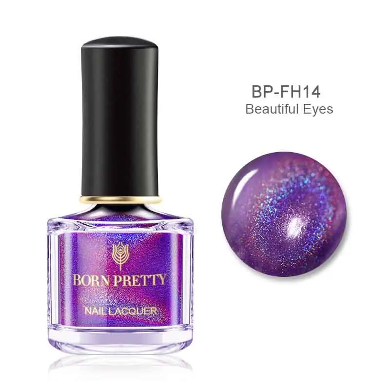 Color18 BORN PRETTY 6ml Iridescent Shiny Holographic Nail Polish Wonderworld Glitter Series Sequins Nail Art Lacquer Manicure Tools - Цвет: Color18