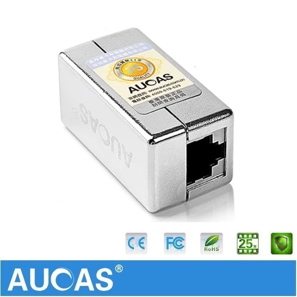 AUCAS сетевой сплиттер rj45 Модульный адаптер Муфта Cat6a FTP щит (1 способ) разъем Ethernet |