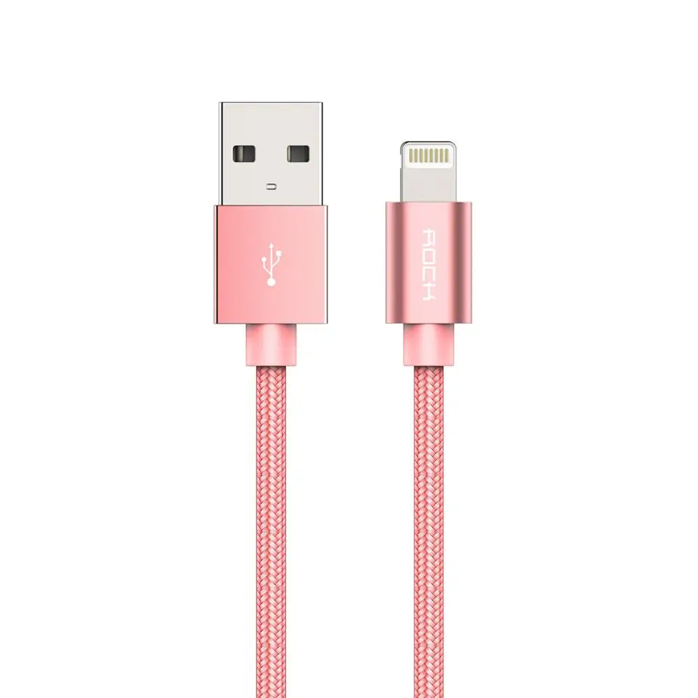 ROCK 2.4A USB кабель для iPhone кабель MFi сертифицирован для быстрой зарядки Lightning для iPhone XS Max XR X 8 7 6 5 Plus iPad iOS - Цвет: Rose Gold