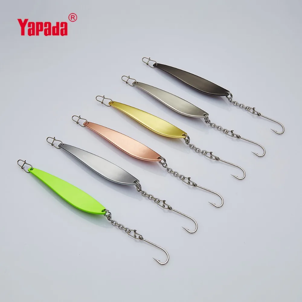 YAPADA Ice Fishing 515 гусеница 10 г 64 мм одиночный крючок многоцветная металлическая ложка