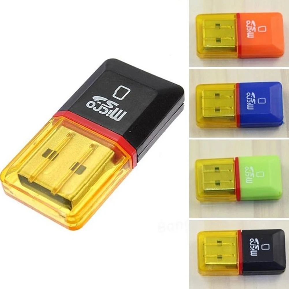 Random Color Новое поступление 2 шт USB 2,0 Мини Micro SD TF кард-ридер адаптер памяти T-Flash кард-ридер - Цвет: Random Color