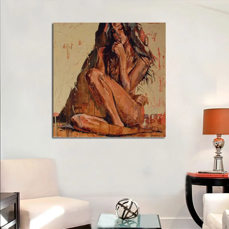 Ручная роспись абстрактная картина маслом на холсте сексуальная обнаженная