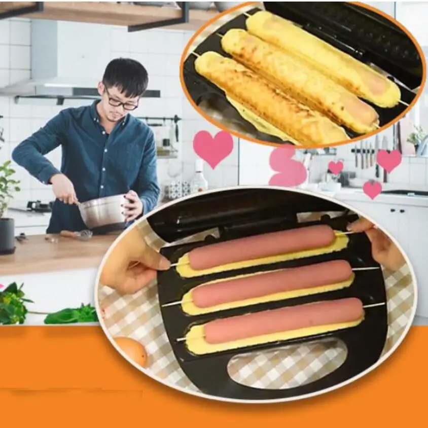 Европейская электрическая вафельная машина для хот-догов хрустящая французская
