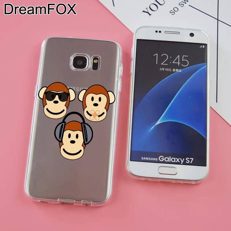 DREAM FOX K324 Fashion Monkey Soft TPU Silicone Case Cover For Samsung Galaxy Note S 6 7 8 9 Edge Plus Grand Prime |