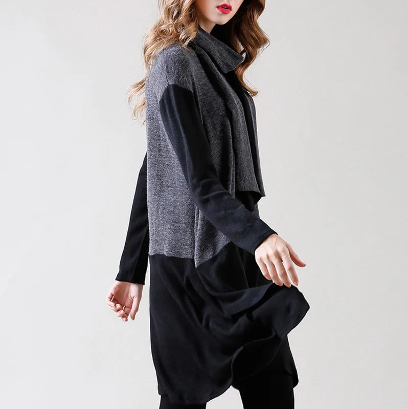 LANMREM 2018 Новое поступление осеннее модное женское Повседневное платье с круглым