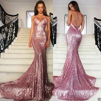 sequined long evening formal dress 2019 sexy mermaid pageant party prom gowns women girl