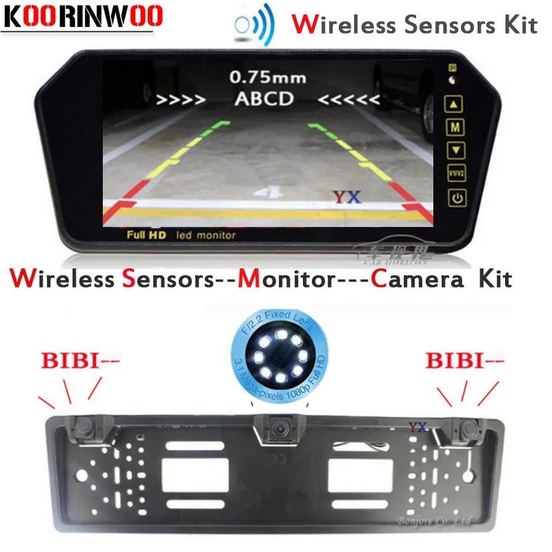 

Новейшая камера заднего вида KOORINWOO HD CCD EU Европейская Автомобильная камера заднего вида Беспроводная рамка номерного знака парковочная кам...