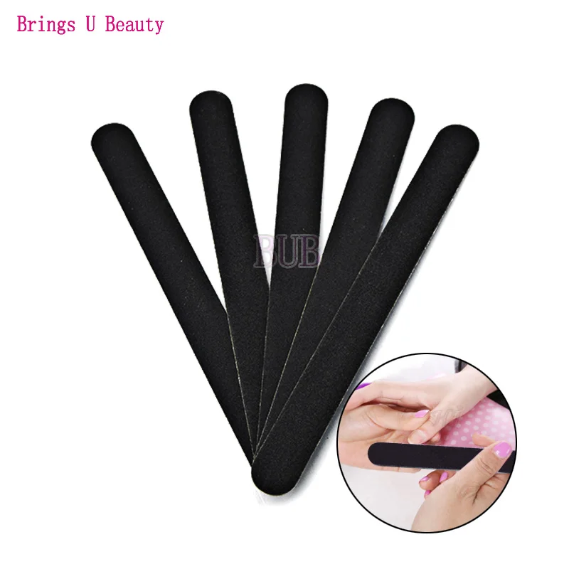 

5 pcs Very Thin Black Wood Nail File Buffer Polishing Block Sanding Files Wooden Sandpaper Double Sided Coarseness Grit 100/120