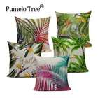 Растительный чехол для подушки Тропическое дерево зеленый пледы наволочка Летний стиль декоративные подушки красочные Чехлы для дивана автомобиля