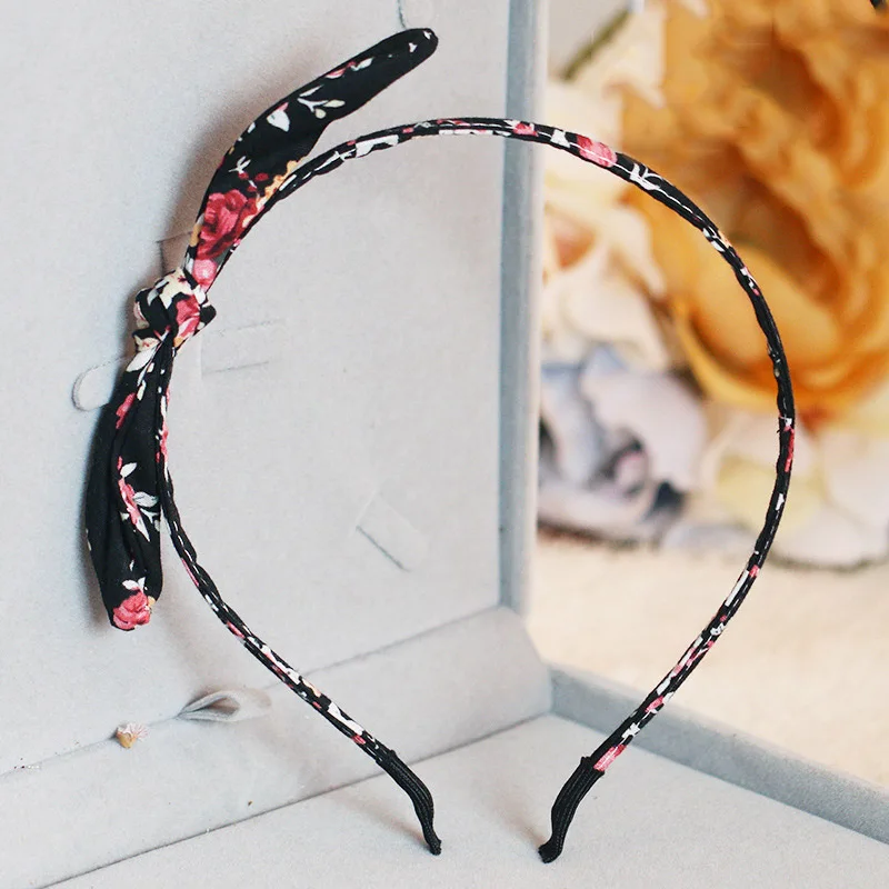 

1PC Cute Cartoon Bowknot Headband For Children Girls Hair Accessories Print Flower Kids Ribbon Headwear