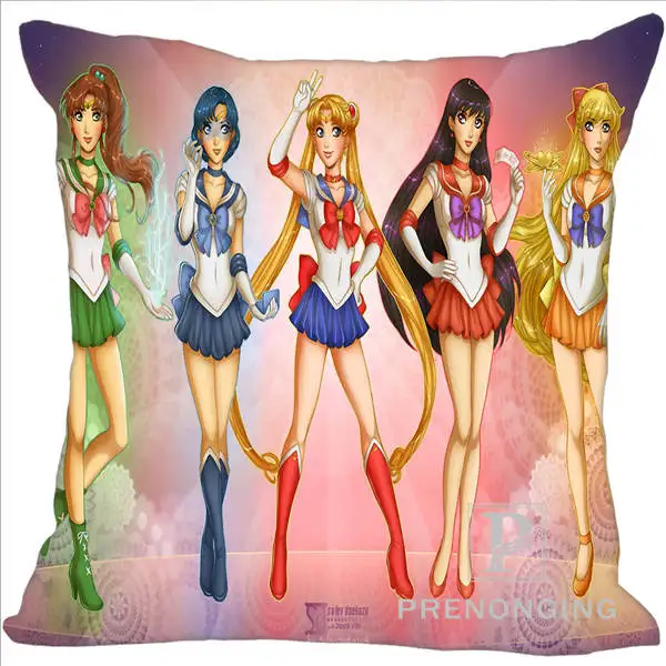 Pillowcases Пользовательские Декоративные наволочки аниме Сейлор Мун квадратные молнии Наволочки лучший подарок(с одной стороны) 180117#84 - Цвет: Pillowcases