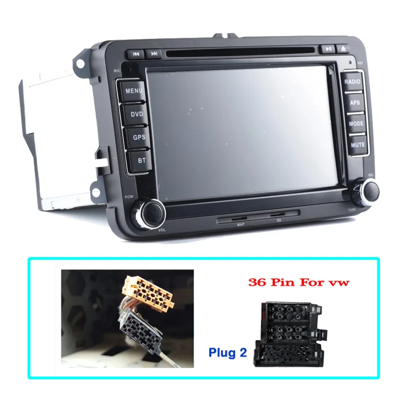 SMARTECH VW 2Din Android 8,1 автомобильное радио VW gps ips экран для Volkswagen Golf/Polo/Tiguan/Passat/Skoda/SEAT Поддержка TPMS OBD wifi - Цвет: 36 Pin Plug