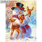 5D алмазная живопись, снеговик, олень, квадратнаякруглая Алмазная 3d Мозаика, алмазная вышивка, украшение для стен