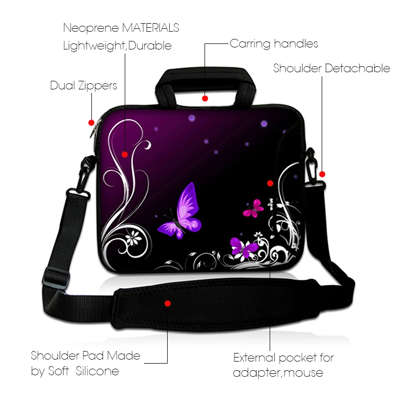 15 &quotмягкая башня ноутбук наплечный рукав сумка держатель + ручка карман для 6&quot