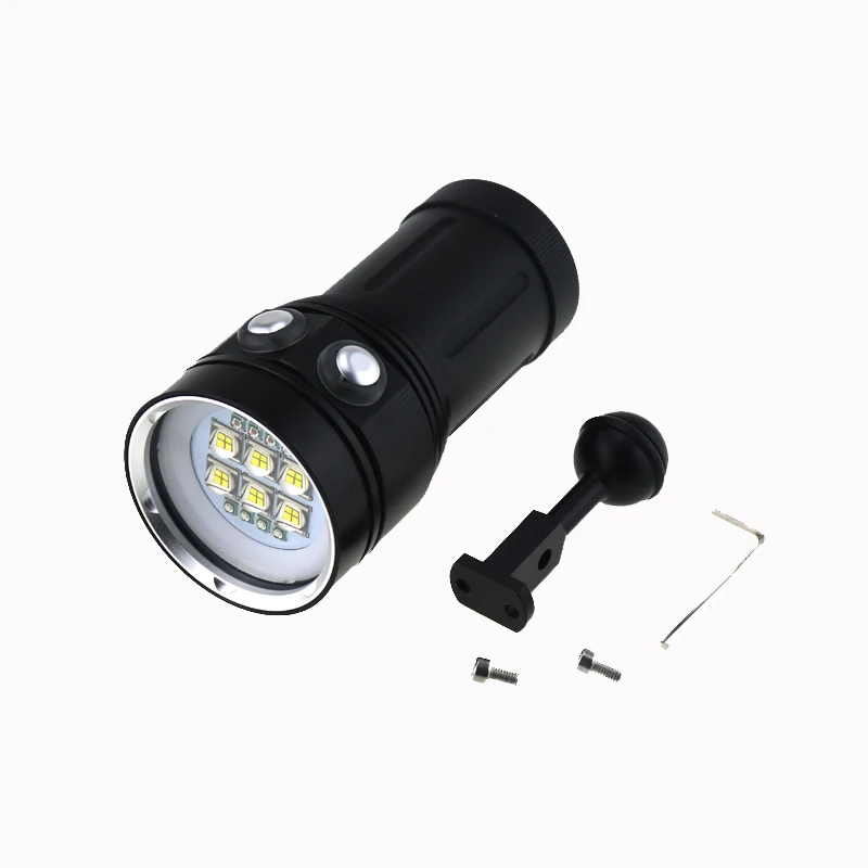 Светодиодные подводные видео 20000 люмен 6x CREE SST-90 белый светодиод+ 4x красный свет+ 4x УФ/синий свет Водонепроницаемый Дайвинг фонарик