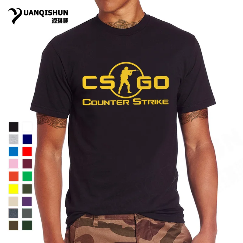 YUANQISHUN Новинка 2017 года CS GO Футболка с принтом счетчик Strike Global offension CSGO Горячие игры