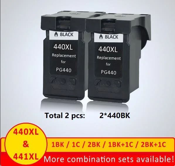 2pcs (2 Black) Xiangyu PG 440 CL 441 Заправляемый картридж с чернилами Замена для Canon PG440 CL441 440XL 441XL для принтера 4280 MX438 518 378 MX438 - Цвет: 2pcs (2 Black)