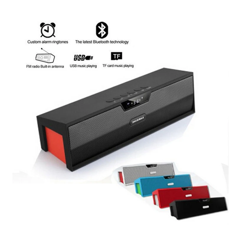 Портативный Беспроводной Bluetooth Динамик с будильником стерео сабвуфер музыка ЖК