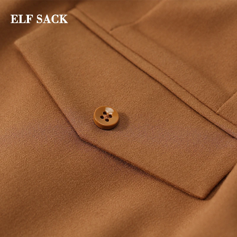 ELFSACK новинка шикарные женские штаны одноцветные уличная одежда широкие брюки