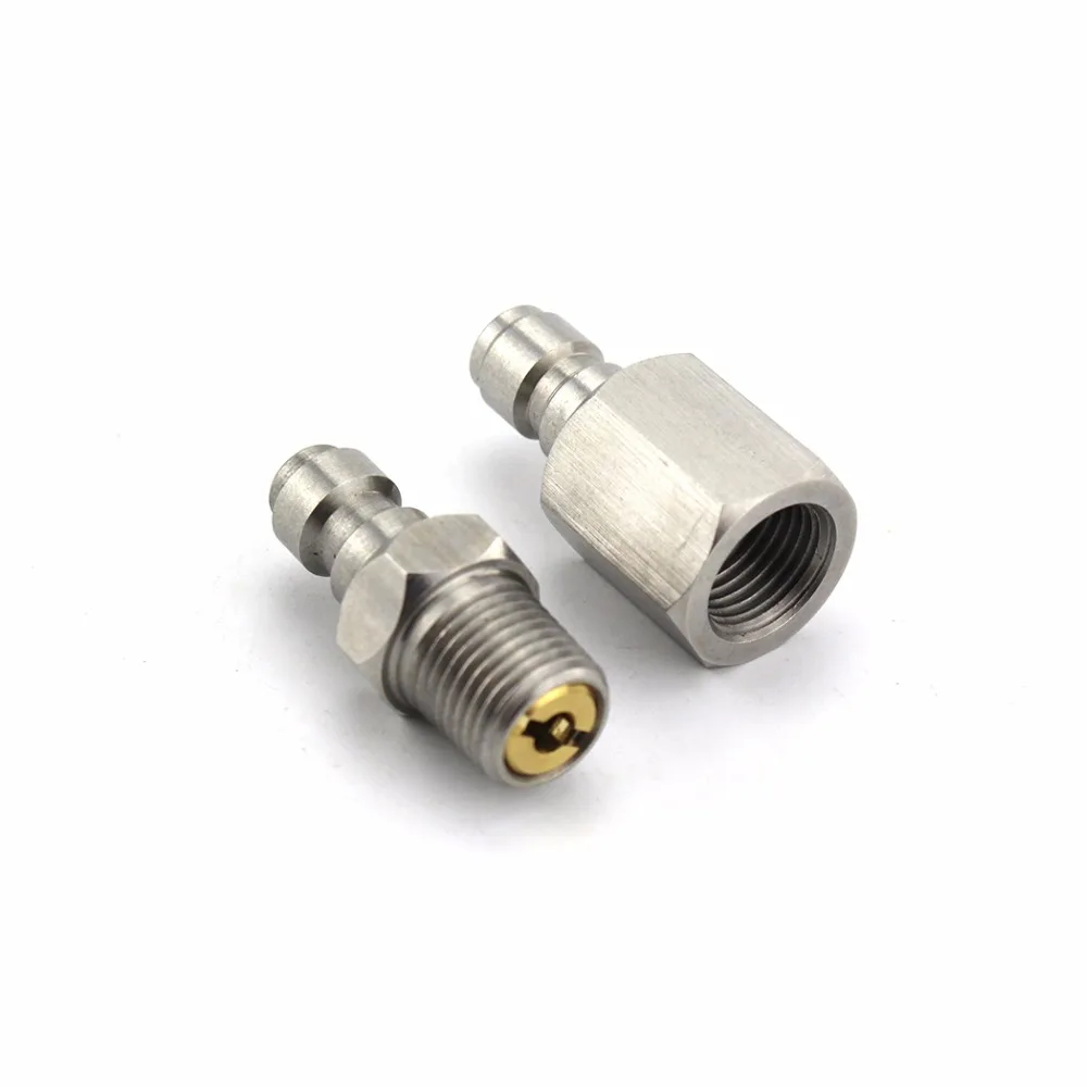 2PCS=1 SET PCP Airforce Paintball Stainless Steel 8mm Fill Nipple 1/8NPT Male Plug Quick Female Coupler Fittings Air Socket | Спорт и