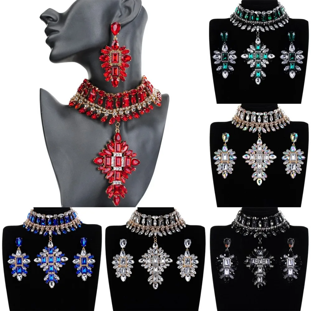 Комплект из колье и серёг 6 цветов|wedding jewelry sets|jewelry setsjewelry wedding set |