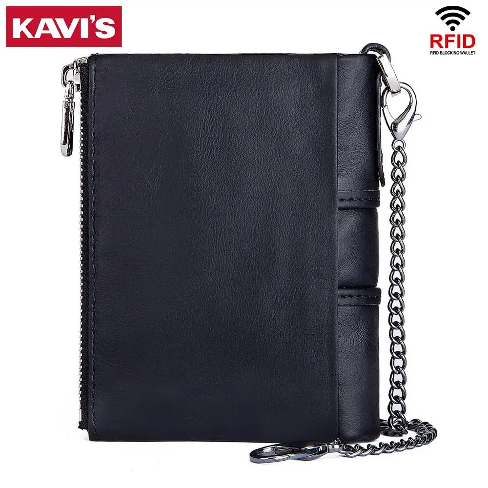 KAVIS 100% натуральная кожа Rfid мужской кошелек кошельки портмоне Короткий Мужской